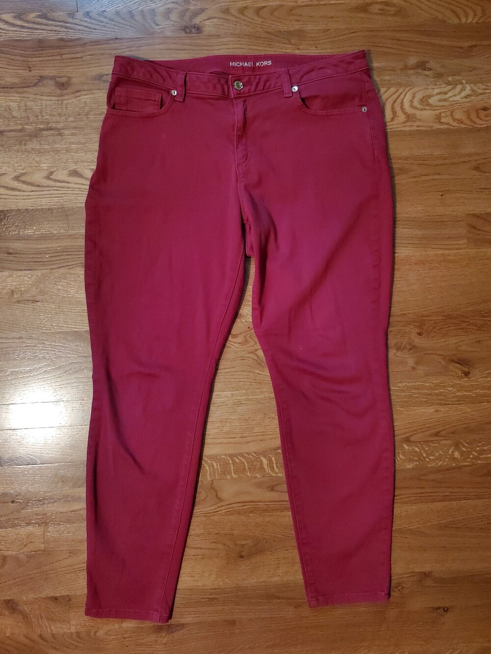 Michael Kors Izzy Skinny Red Jeans Size 12 | 97% Cotton Stretch.